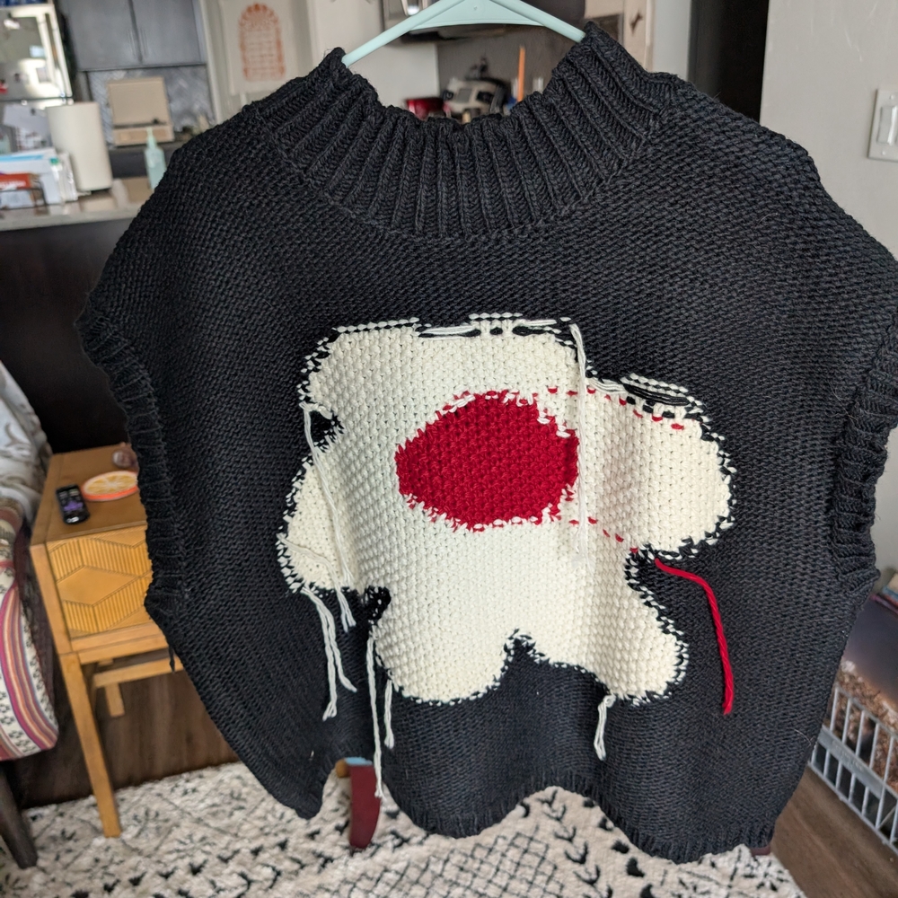 Cider Black and Red Graphic Sweater